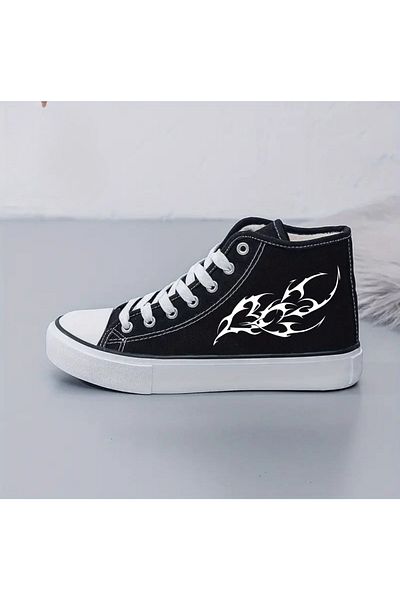 Touz Moda Gothic Heart Printed Unisex Canvas Shoes