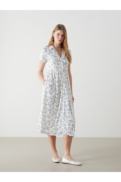 LC Waikiki Floral Γυναικείο Πουκάμισο Φόρεμα