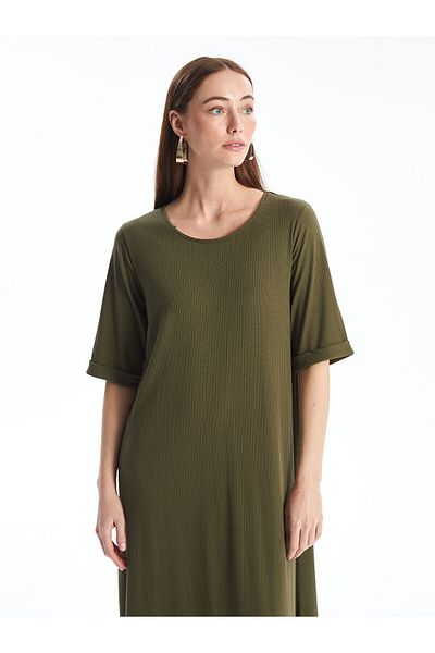 LC Waikiki Crew Neck Straight Short Sleeve Women's Dress
