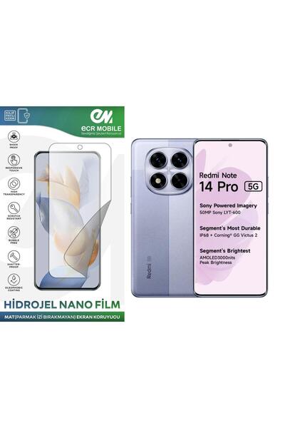 Ecr Mobile Redmi Note 14 Pro ile Uyumlu Hidrojel Ekran Koruyucu Film HD-ŞEFFA...