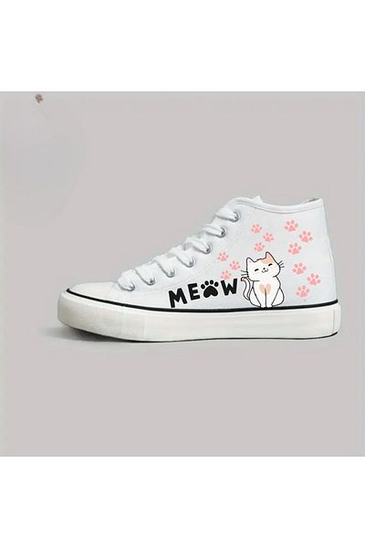 Touz Moda Παπούτσια από καμβά Unisex με στάμπα Meow