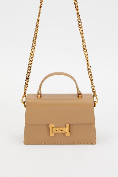 Levidor Camel Square Design Handbag