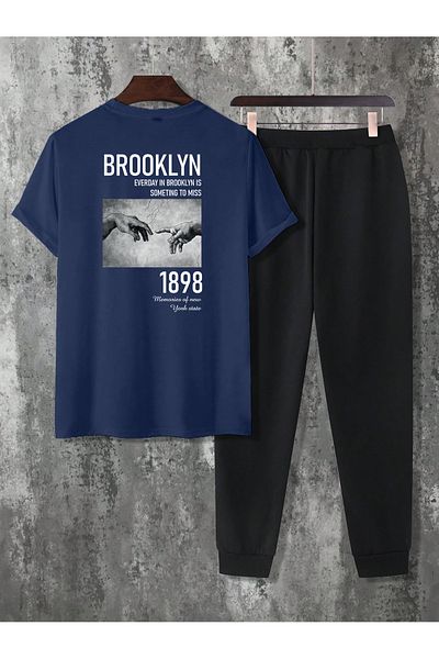 uyguntarz Unisex 1898 Brooklyn Printed Σετ φόρμας 2 τεμαχίων