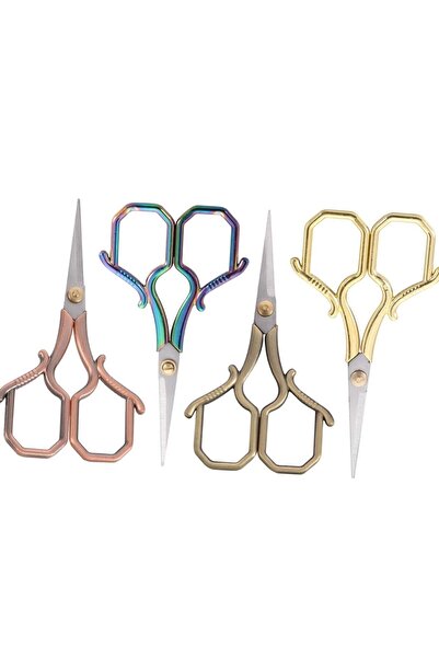 OZN AKSESUAR Ribbon Opening Embroidered Scissors for Special Occasions - Promise Engagement, Gold Color