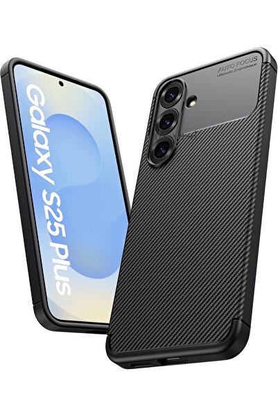 m.tk moveteck Galaxy S25 Plus Kılıf Kamera Çıkıntılı Korumalı Karbon Desenli ...