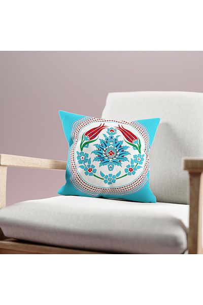 Filamente Ramadan Patterned Double Sided Digital Printed Throw Pillow Cover - Ramadan