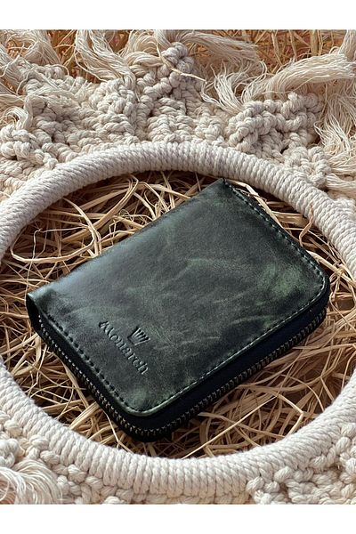 LEXA Zippered Antique Khaki Men's Wallet