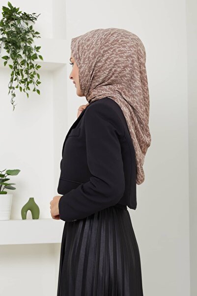 Golden Rose Памучен жакардов шал с флорални мотиви