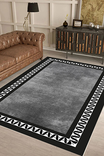 UZZA Salon Halısı Geometrik İskandinav Eskitmeli Dijital Baskı Yıkanabilir Ka...