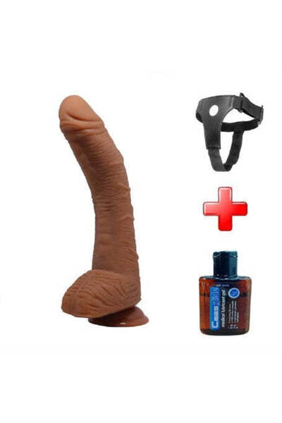 28,2 Cm Belden Bağlamalı Gerçekçi Kalın Dildo Penis