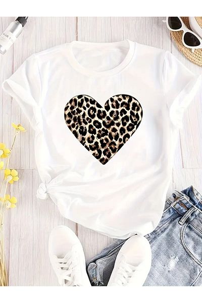 WOODROFFE Tricou oversize cu imprimeu leopard alb negru