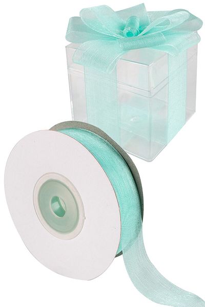 Hobigram Water Green Organized Ribbon 2 Cm, 23 Meters Length and Special Day Gift Decoration
