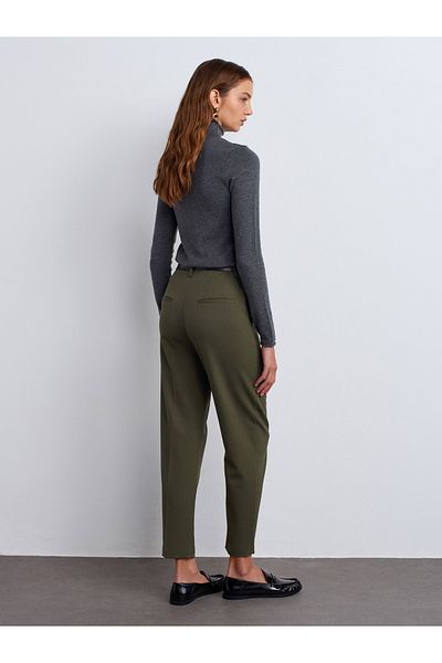 Dilvin 71293 High Waist Trousers with Belt-Green