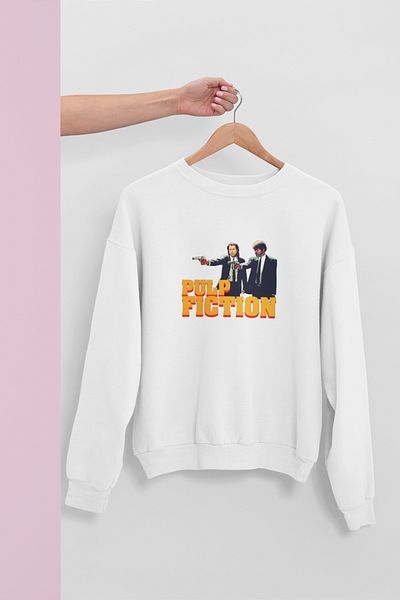 qoeuyl boutique Pulp Fiction τυπωμένο αστείο διασκεδαστικό δώρο Unisex 100% βαμβακερό φούτερ με λαιμόκοψη