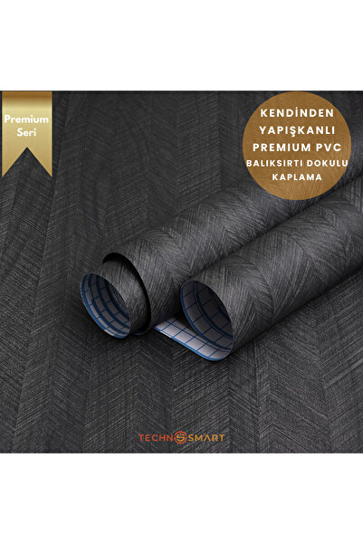TechnoSmart 60×100cm Kendinden Yapışkanlı Balıksırtı Desenli Premium Duvar Kağıdı Masa Dolap Kaplama