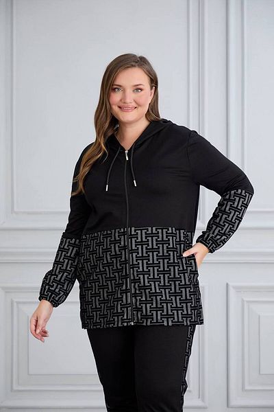 wearon tekstil بدلة نسائية أنيقة كبيرة الحجم من القماش الكريستالي المطبوع