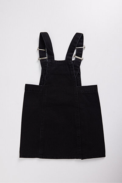 Marka Modenzo Kids Kız Çocuk Kot Jile Papatyalı-Kız Çocuk Jile Askılı Elbise