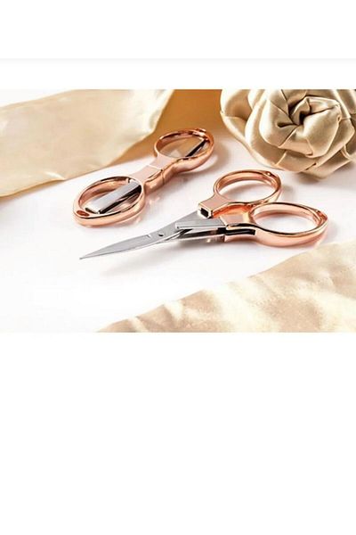 OZN AKSESUAR Rose-Gold Folding Metal Scissors