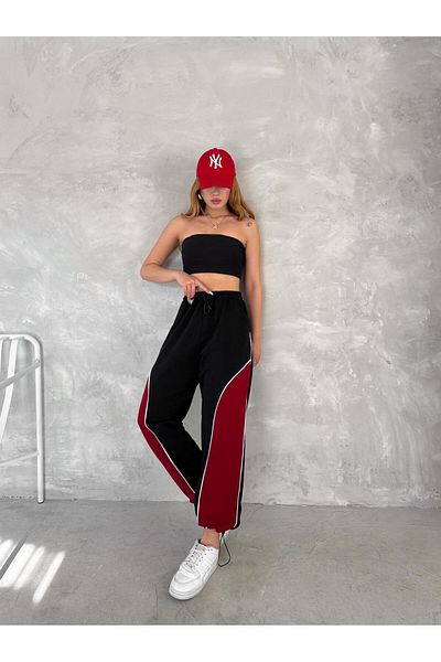 Touz Moda Pantaloni de sport Streetwear, verde și roșu, negru, blocuri