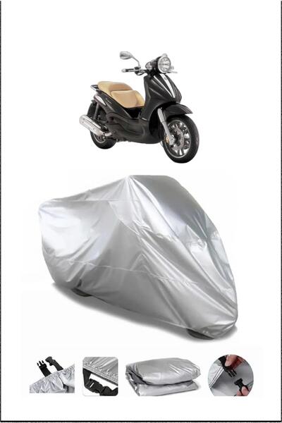 Breen بياجيو بيفرلي 500 غطاء دراجة نارية ذو جودة مقاومة للماء باللون الرمادي