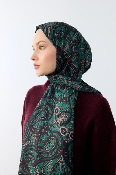 MİRSOY SCARF Πράσινο έθνικ σχέδιο Mihra Shawl