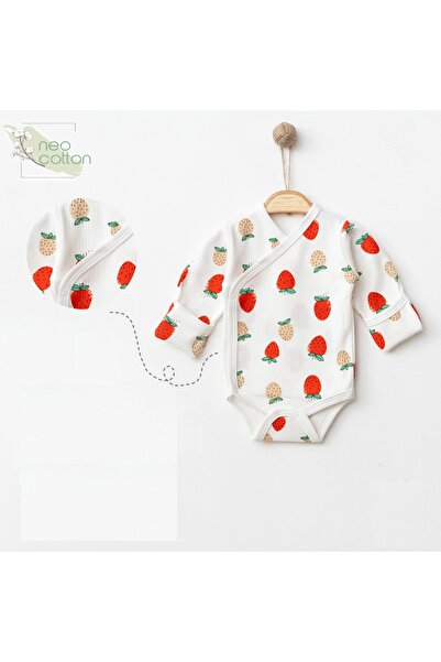 neocotton قفازات قطنية بأكمام طويلة ومزدوجة الصدر (مع دمية دب التفاح الفراولة)