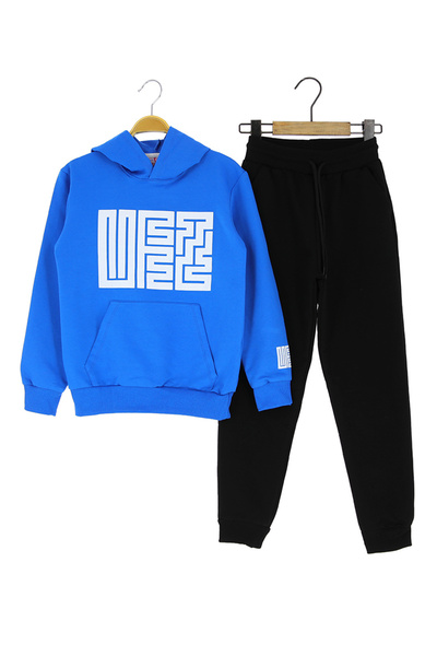 CRASSİ Girl's Tracksuit Set with Hood and Pockets