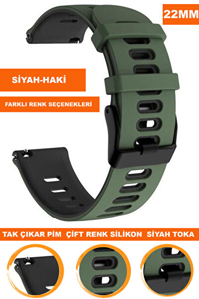 COBRA Xiaomi Mi Watch S1-S2 Yuvarlak Kasa Uyumlu 22mm Silikon Saat Kordonu Ka...