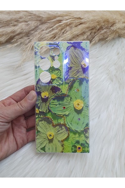 Aksesuarda Moda Samsung Galaxy S23 Ultra Compatible Hologram Flowers Case