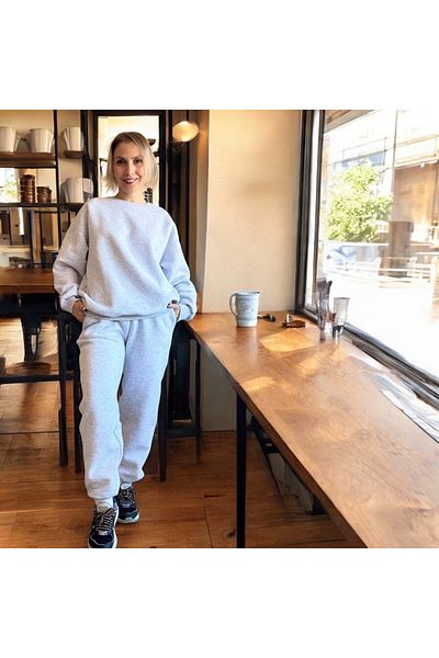 Aylish Karmelange Basic Model Gray Tracksuit Set