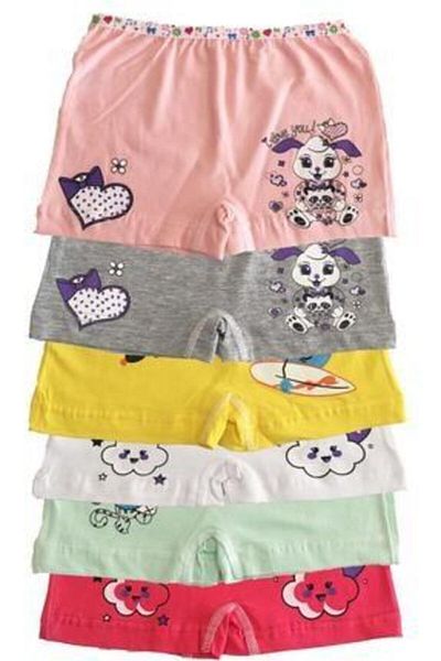 KEYAL Tutku Girl's Colorful Lycra Cotton Boxer 6 Pack