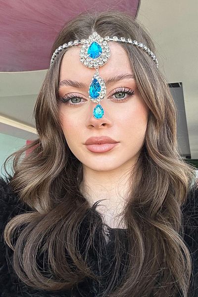 TAKIŞTIR إكسسوارات فضية اللون باللون الأزرق من الحجر الأزرق