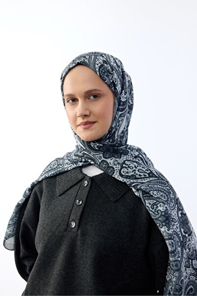 MİRSOY SCARF Etnik Desen Şal Mihra Desen-siyah