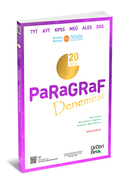Üç Dört Beş Yayıncılık ÜçDörtBeş Yayınları Paragraf 20 Adet Denemesi