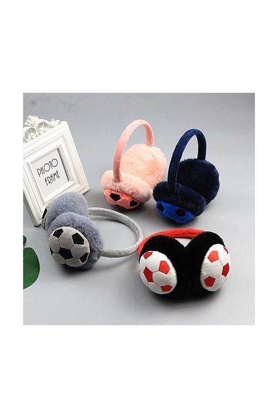 FuryaTedarik Boy's Winter Plush Earmuff - Feather and Ball Pattern