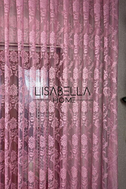 LisabellaHome Pink Dream Tulle Curtain 1X2 Pleated
