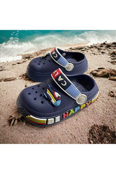 Clax Дитячі сині сандалі з фігурним малюнком, не ковзають, Cros Terlik