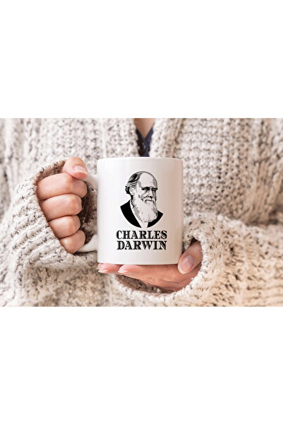 MODA كوب بورسلين هدية مطبوع عليه تشارلز داروين