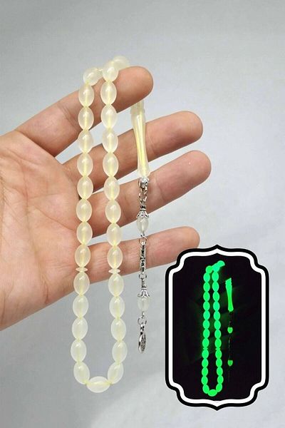TREND COLLECTİON Cat's Eye Prayer Beads Glowing in the Dark Phosphorescent Cat's Eye Prayer Beads