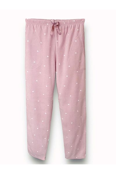 FORMO Pantaloni de pijama groși de iarnă pentru femei, pudrați, cu buzunare din lână