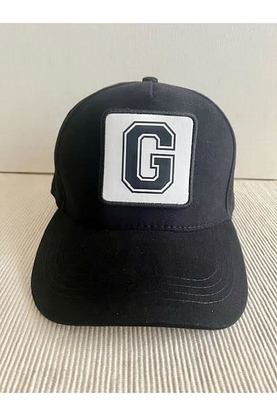 CosmoOutlet 100% Cotton Men's Black Hat with Letter g Adjustable Changeable Sticker on the Back