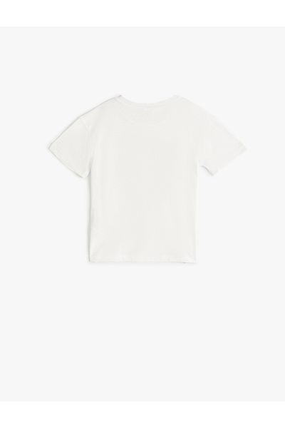 Koton Καλοκαιρινό βαμβακερό κοντομάνικο T-shirt με λαιμόκοψη