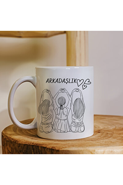 kubdekor Üçlü Arkadaşlık Kadın Kupa Hediyelik Tasarım Kupa Bardak