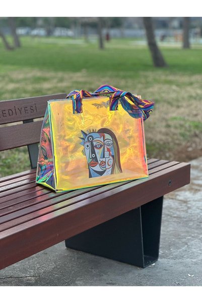 Beach Time Hologram Pvc Printed Beach Bag