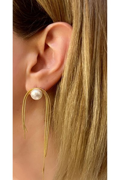 Store Steel Pearl Earrings