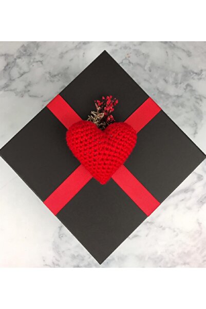 Zeta Collection Perline Blu Sevgililer Günü Kocaman Kalpli Siyah Sert Karton Kutu- 25cm x 25 cm x16 cm