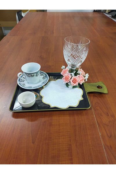 NAKIŞ ATÖLYESİ My Kardelen Napkin 6 Pcs Cocktail Presentation Pecete Suitable for Touching Gold Etamine