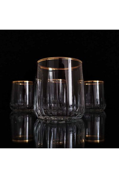Paşabahçe Set of 6 Nova Gilded Water Glasses 315 Cc