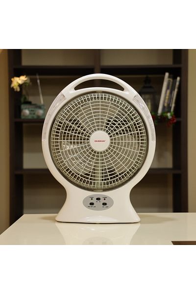 Olsenmark مروحة سطح المكتب القابلة لإعادة الشحن OMF1579 مع LED، 12 بوصة