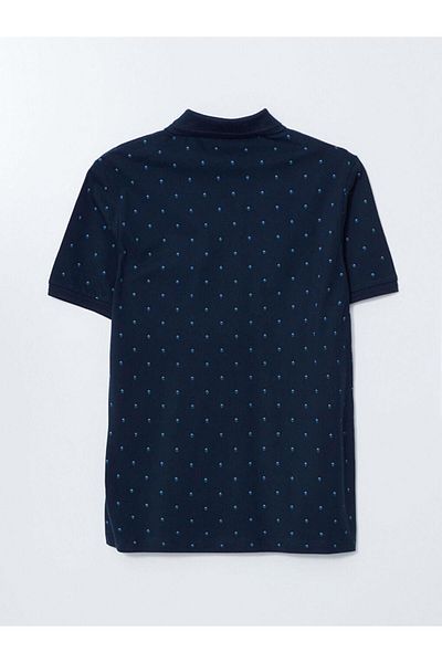 LC Waikiki LCWAIKIKI Klassisches Polo-Kragen-Kurzarm-Piqué-T-Shirt für Herren mit Muster